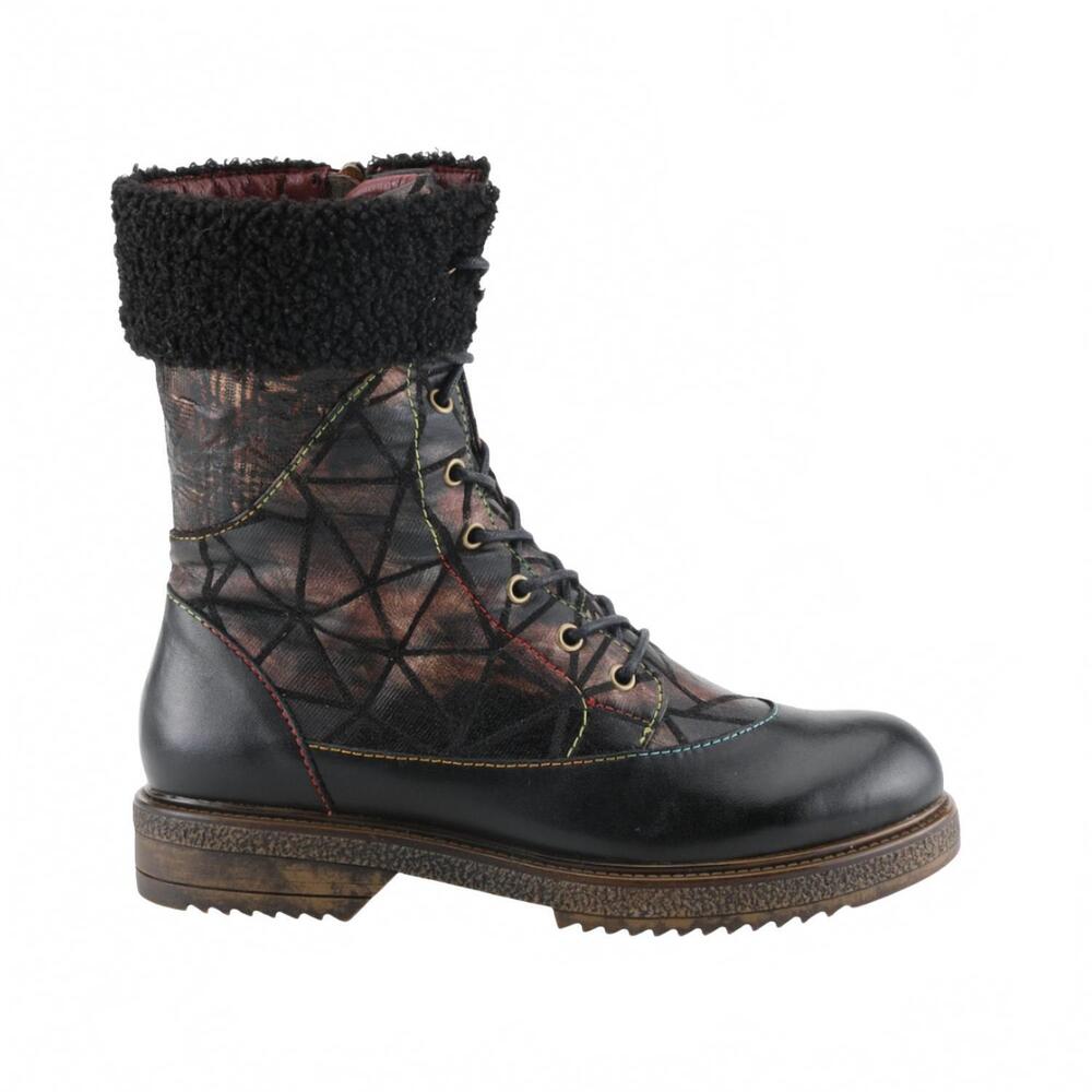 NEW L'ARTISTE women's explore boots in black multi